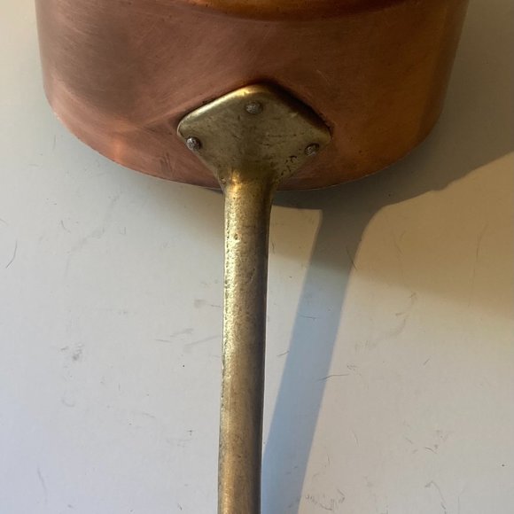 Vintage Metal Copper Cooking Pot, Pan, Quality, 12 1/2" Long and 6 1/2" x 3" Pot - Picture 2 of 4